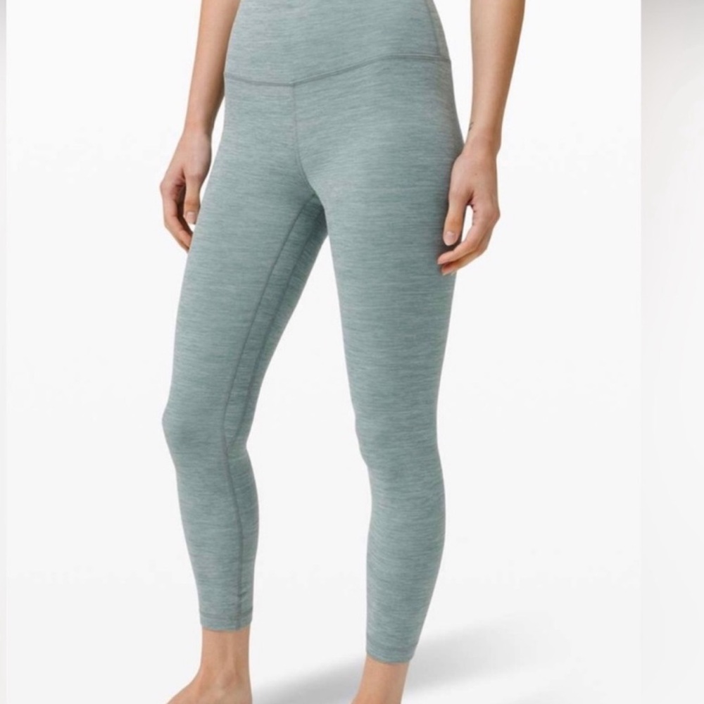 New Balance Heathered Teal Cropped Leggings